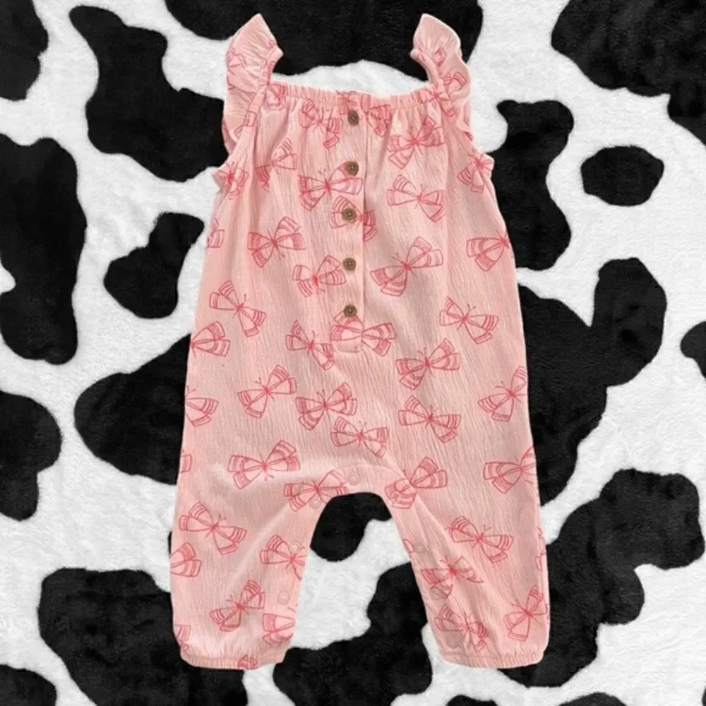 Carter's Baby Girl Pink Butterfly‎ Overall Jumpsuit 6 months